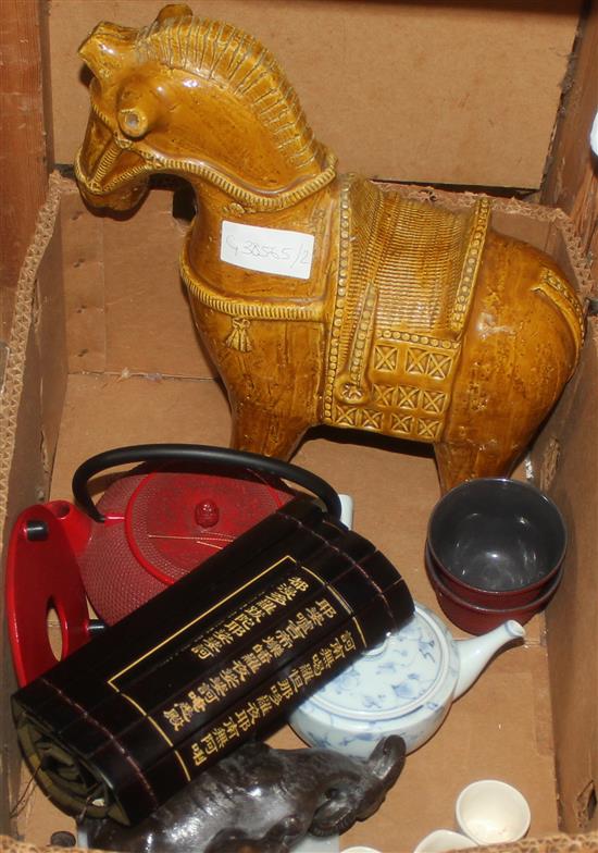 Oriental buffalo & tea set etc